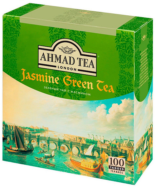Чай зеленый Ahmad Jasmine Green Tea 100 саше по 2г. фото в онлайн-магазине Kofe-Da.ru